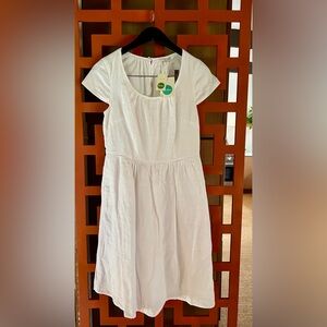 Boden White Linen Sundress with Pockets ☀️